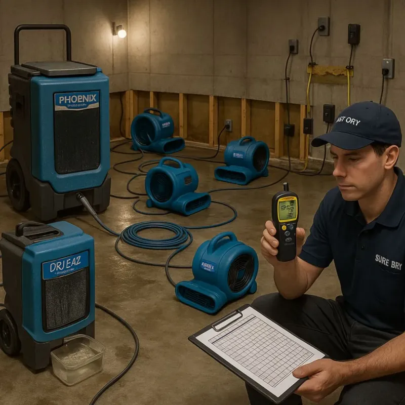 Structural Drying and Dehumidification process in Oyster Bay Cove, NY
